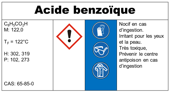 Caete acide benzoique